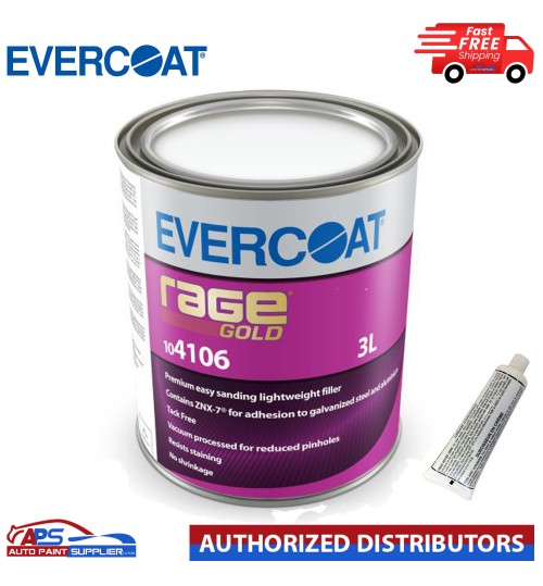 EVERCOAT RAGE GOLD 104106 RAGE GOLD POLYESTER BODY FILLER WITH BPO HARDENER 3LT